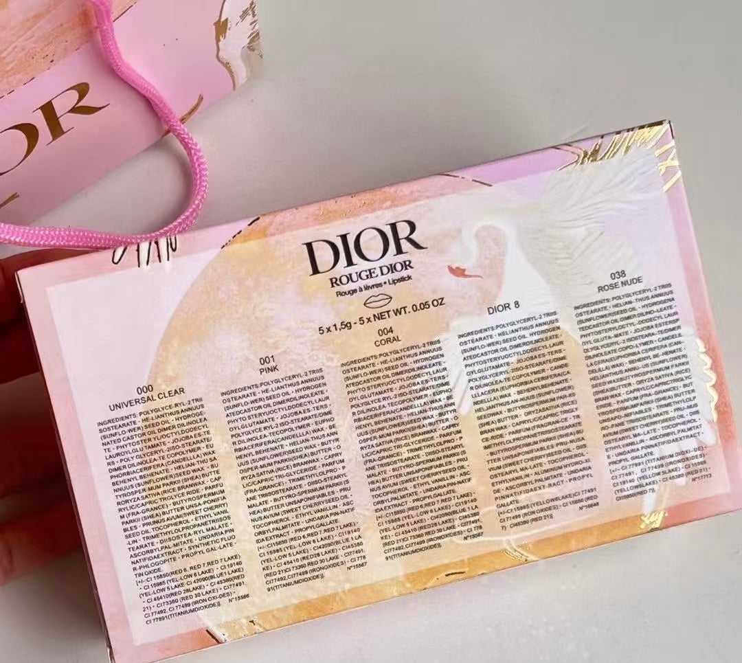 CHRISTIAN DIOR Rouge Dior Mini Lipstick Gift Set (5 Shades) | Limited Edition | 50% Off Warehouse Clearance