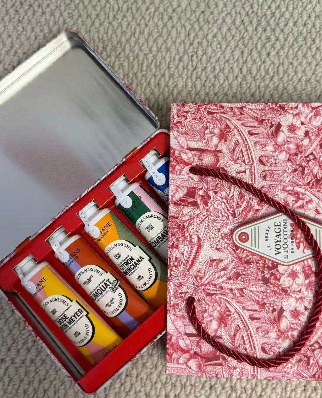 L’OCCITANE Le Grand Voyage Hand Cream Tin Gift Set (5 × 30ml) – Citrus Road Collection | 50% Warehouse Clearance