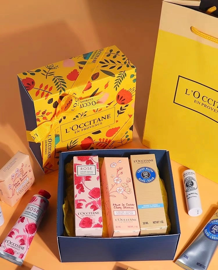L’OCCITANE En Provence Hand Cream Gift Set (Rose, Cherry Blossom, Shea) | 50% Warehouse Clearance