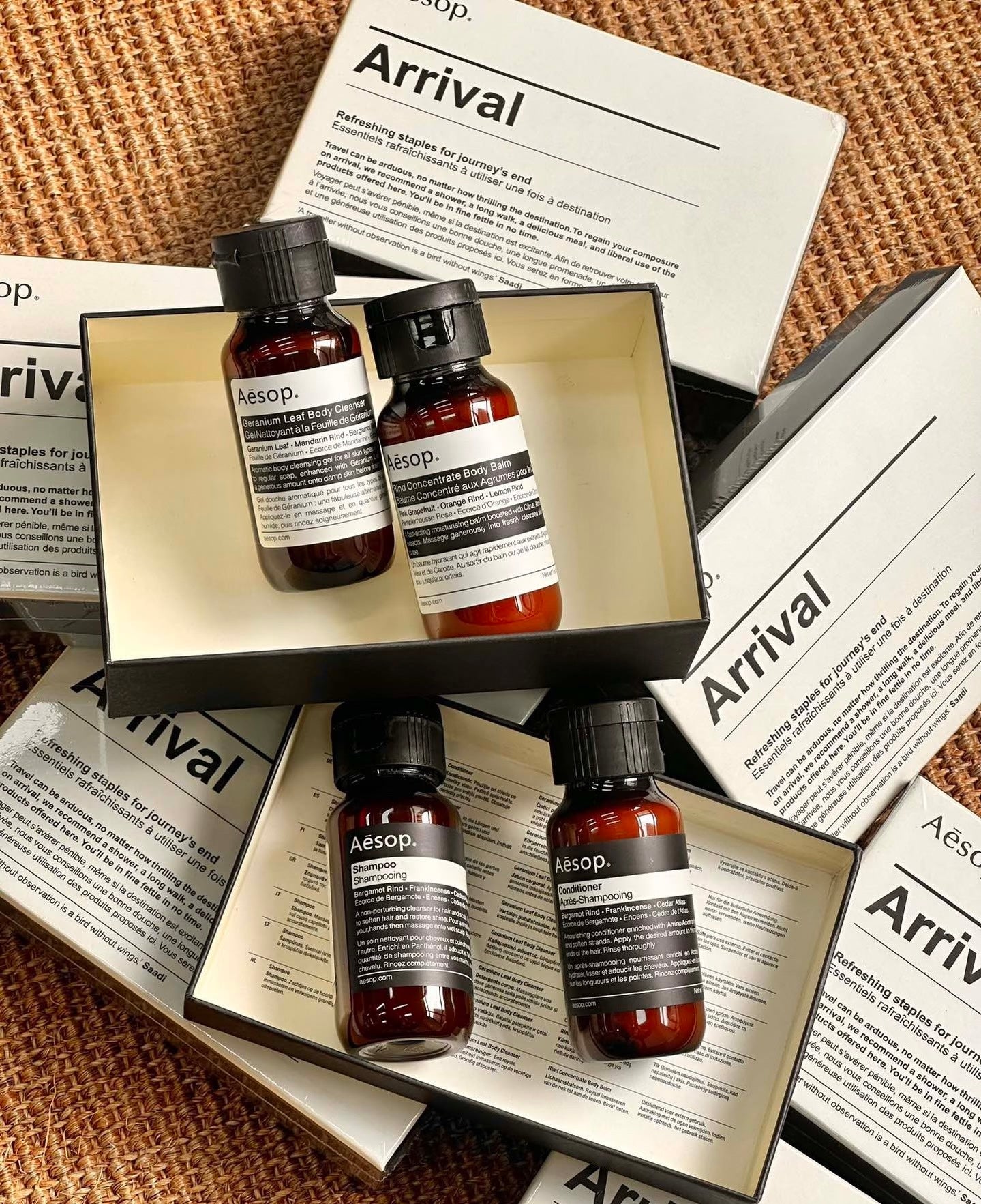 Aesop Arrival Travel Kit 4 x 50ml – 50% Warehouse Clearance | Travel Essentials Gift Set